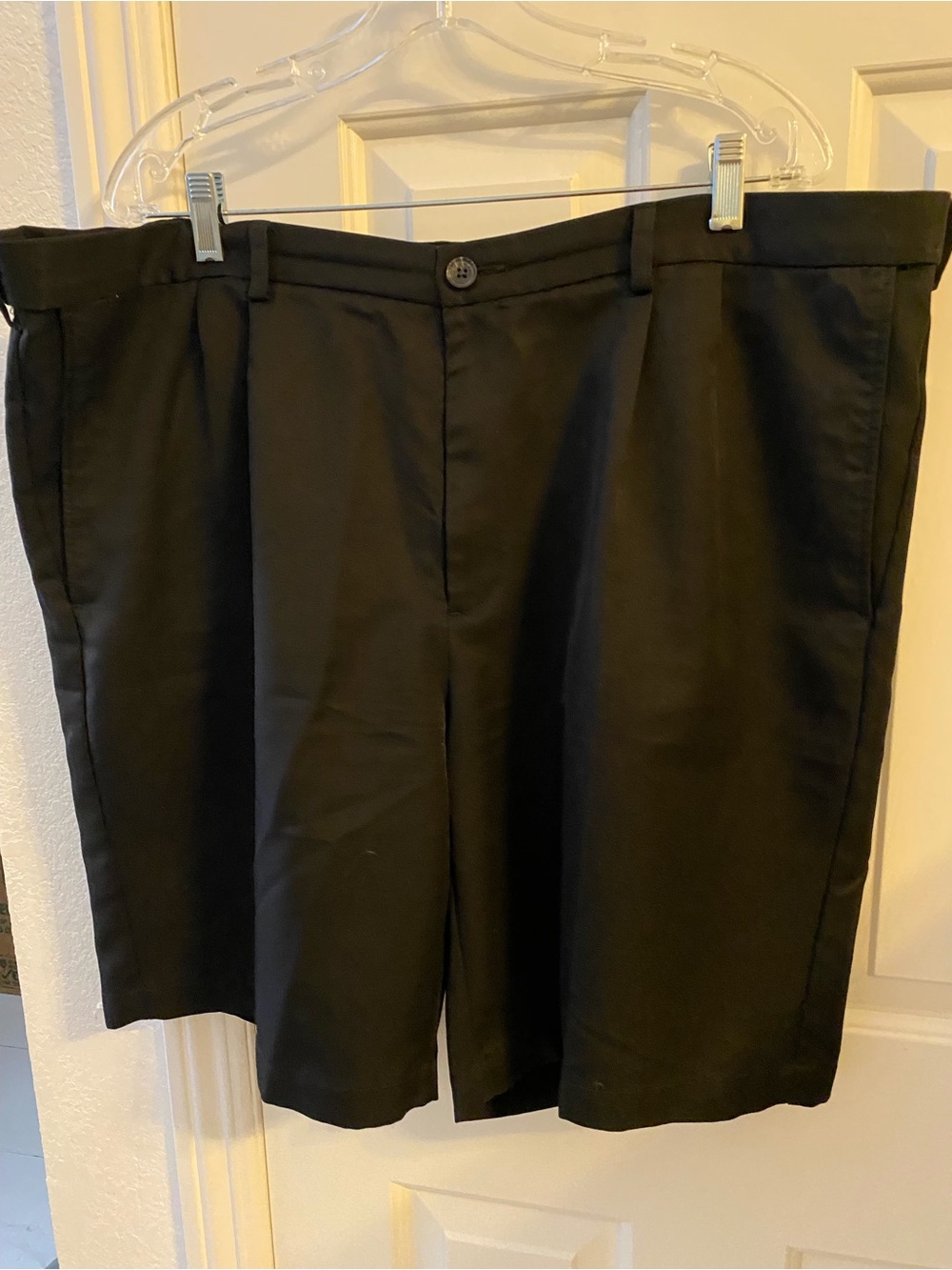 Haggar Black Flat Front Dress Shorts